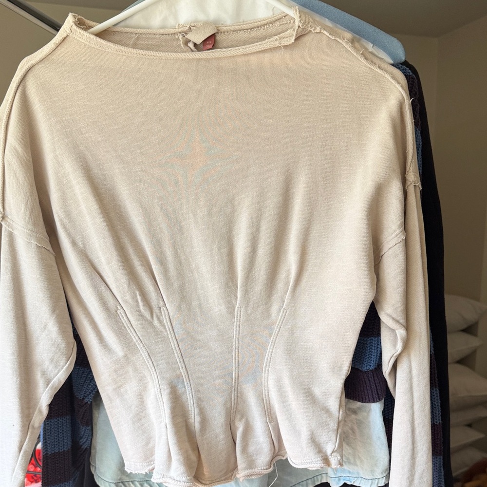 Cream Long Sleeve Top